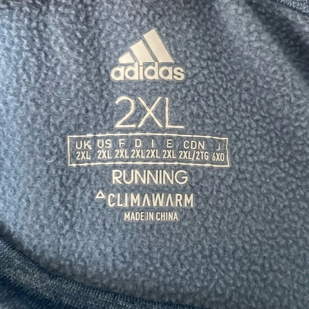 Adidas Running‎ CLIMAWARM Pullover Sweatshirt Blue Heathered Men's 2XL